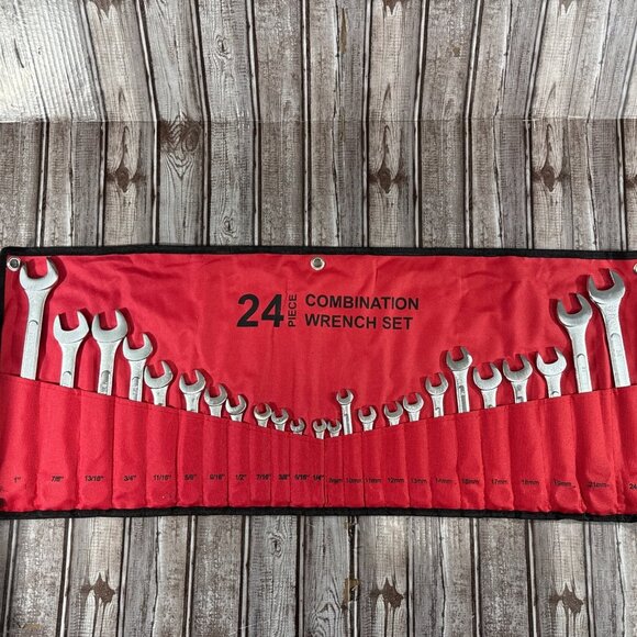 24-Piece Master Combination Wrench Set With Roll-up Storage Pouch SAE 1/4” to 1” - Picture 1 of 2